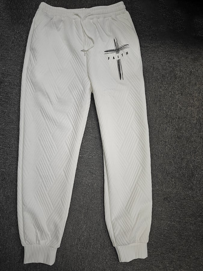 Retro Faith Design jacquard Fabric casual Sweatpantalón para hombre