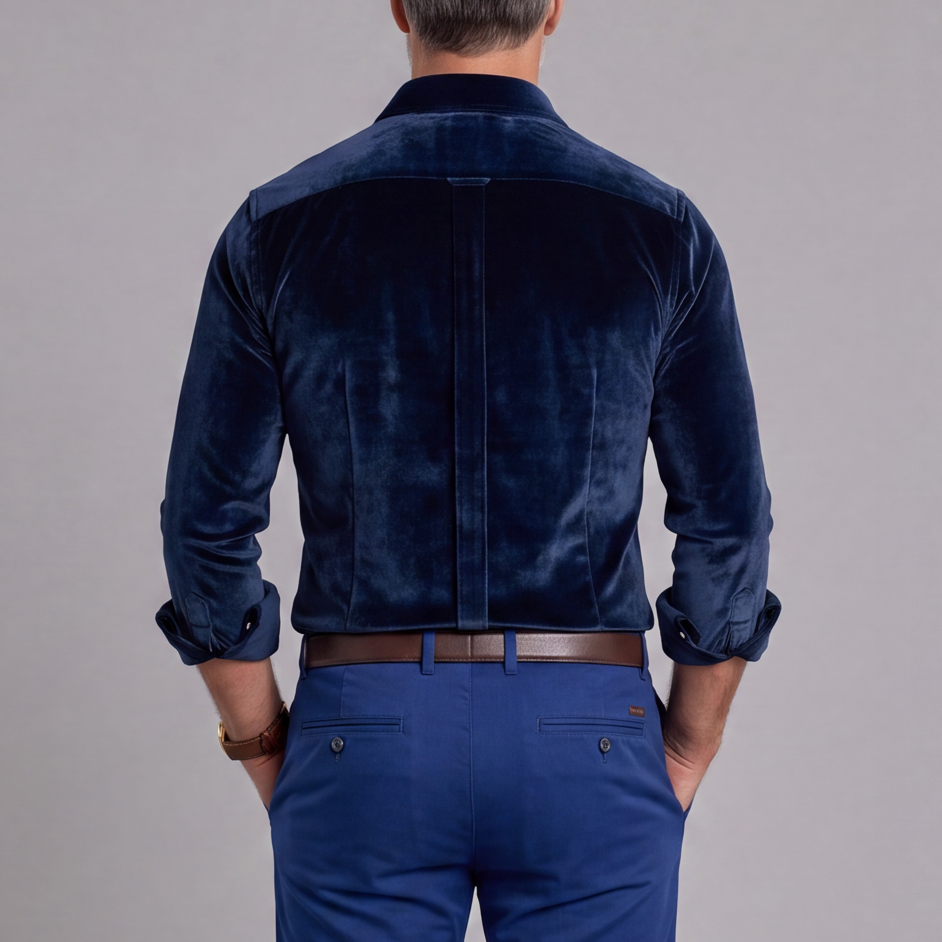 De manga larga Solid-Color camisas para hombre