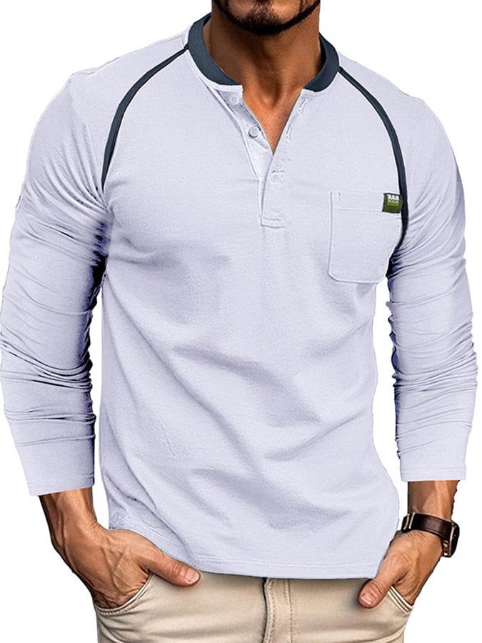 Camisa polo Sports casual Raglan Sleeve Half Button
