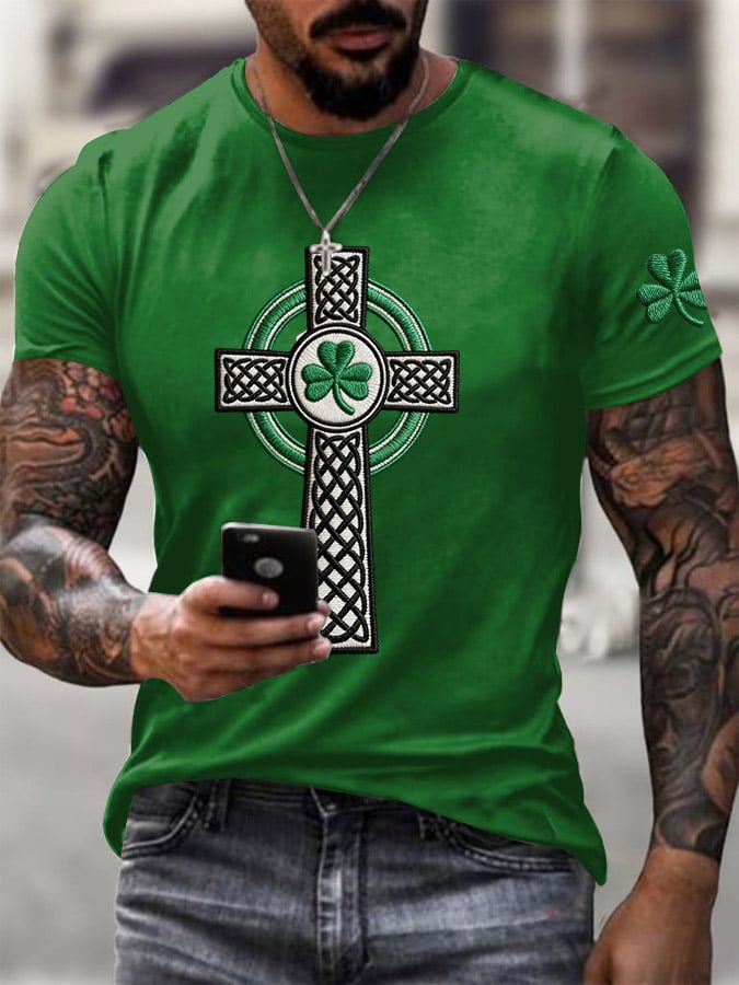 Camiseta St. Patrick's Day estampado Round Neck para hombre
