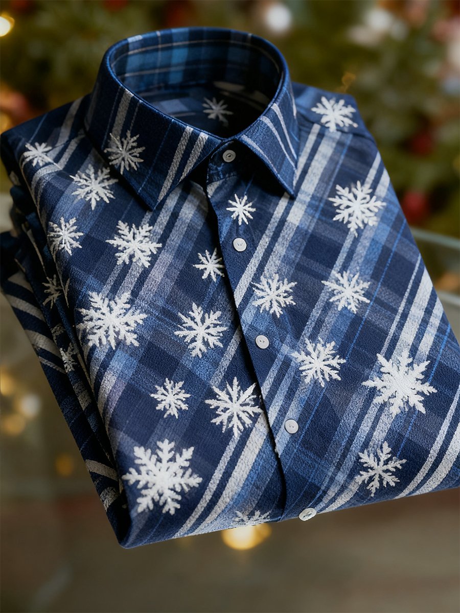 Camisa Christmas Art de manga larga para hombre