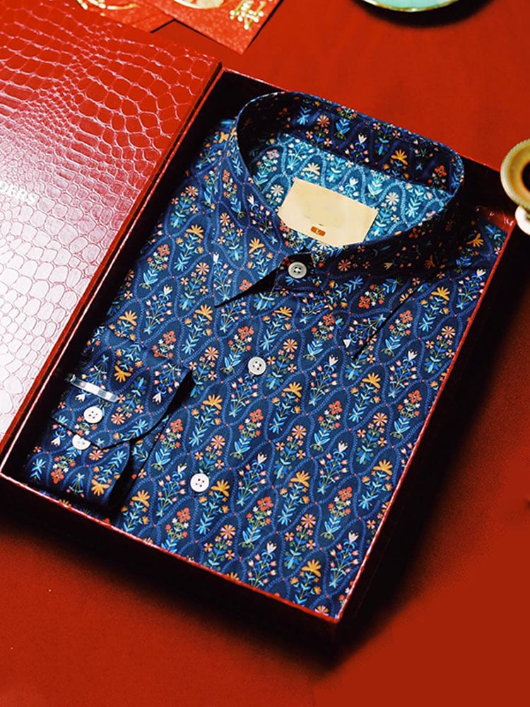 Camisa Western vintage estampado Waffle de manga corta para hombre