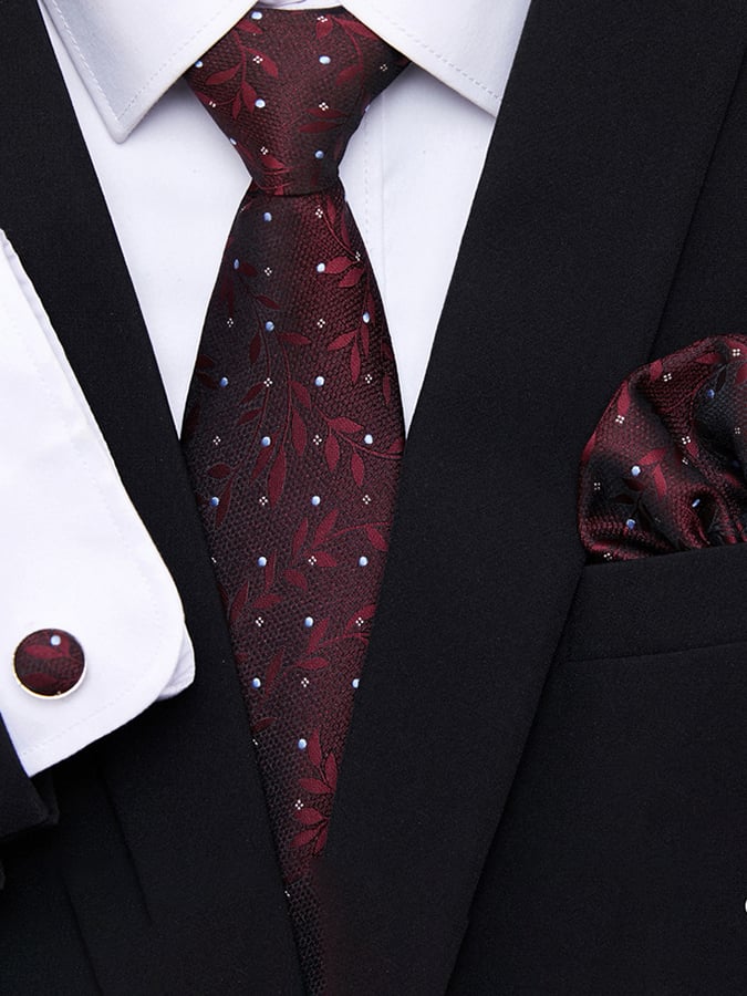 Ejecutivo casual ejecutivo Tie Square Cufflinks 3-Piece Set para hombre