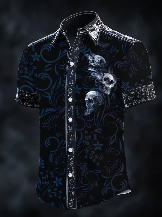 Camisa vintage Skull Dark para hombre