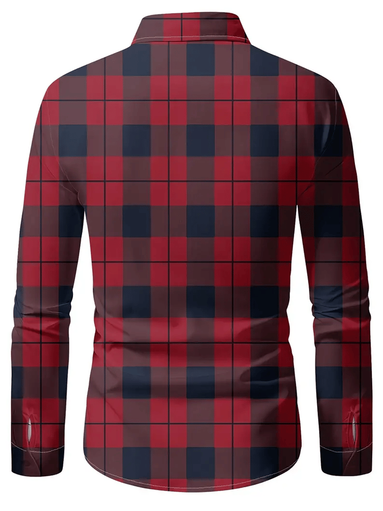 Camisa a cuadros ejecutivo de manga larga para hombre