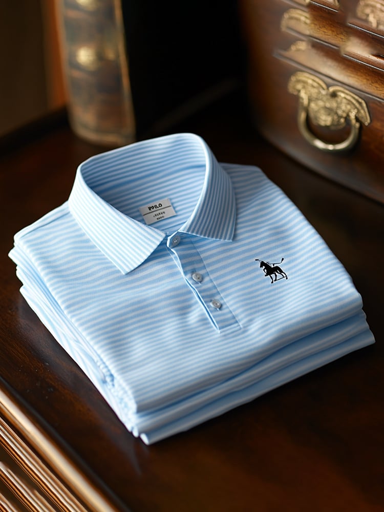 Camisa polo clásico ejecutivo Logo Button de manga corta para hombre