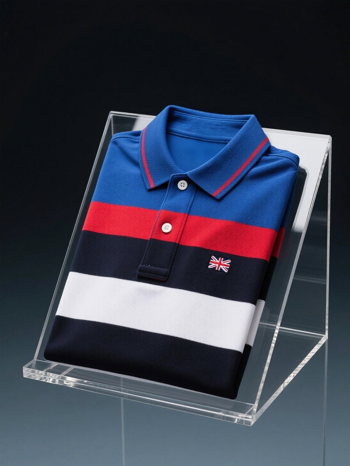 Camisa polo ejecutivo casual Union Jack Button de manga corta para hombre