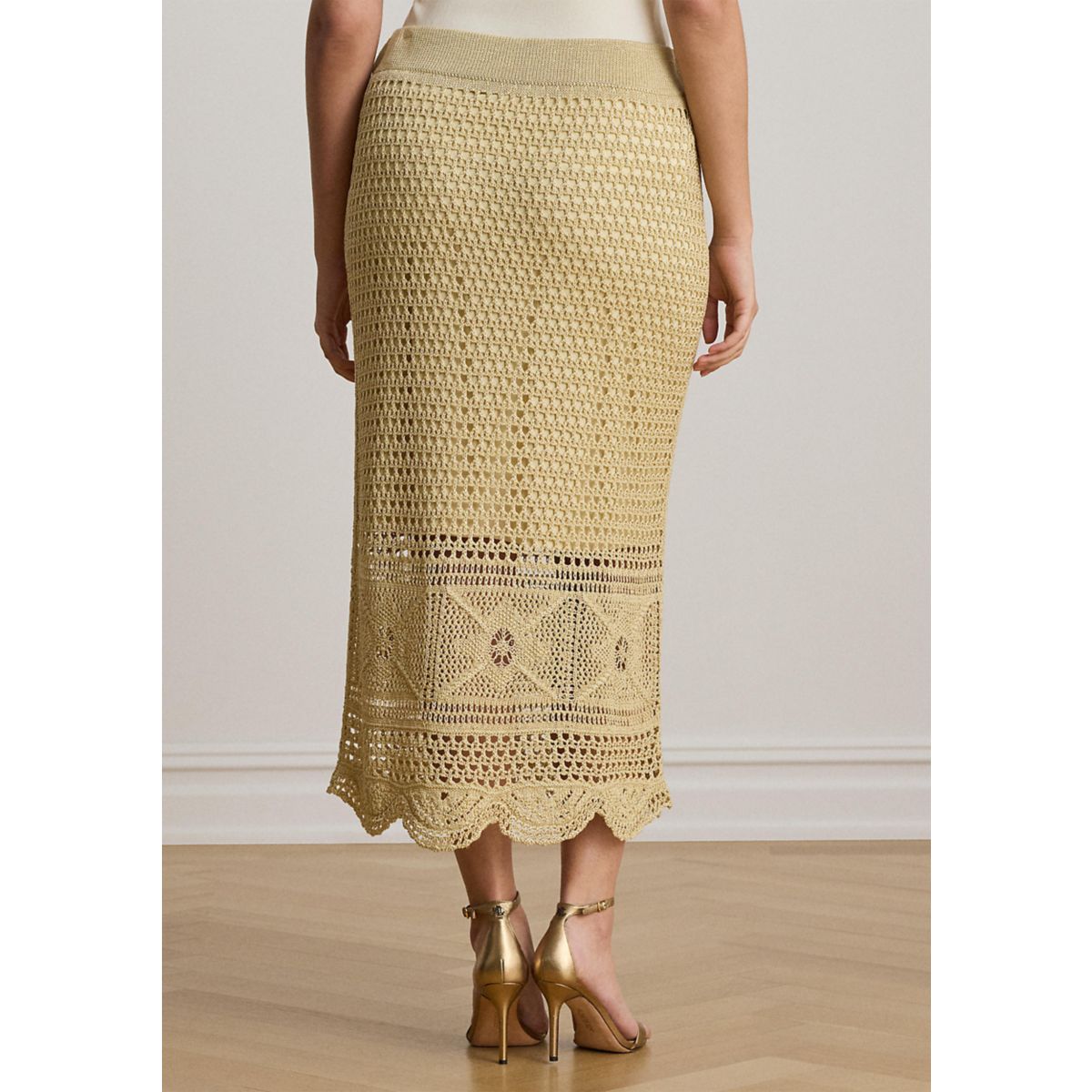 Pointelle-Knit Linen-Blend Midi Skirt - 2