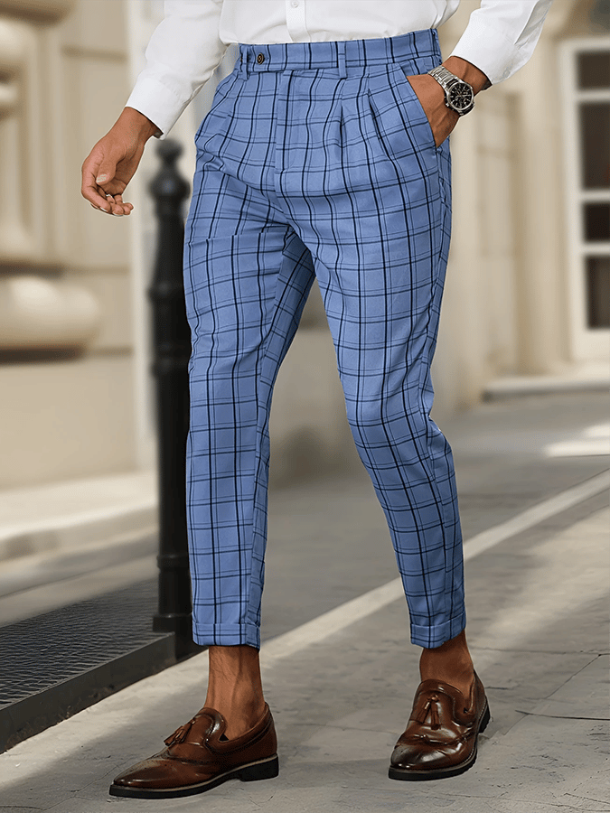 Pantalón de modaable a cuadros Design ejecutivo casual para hombre