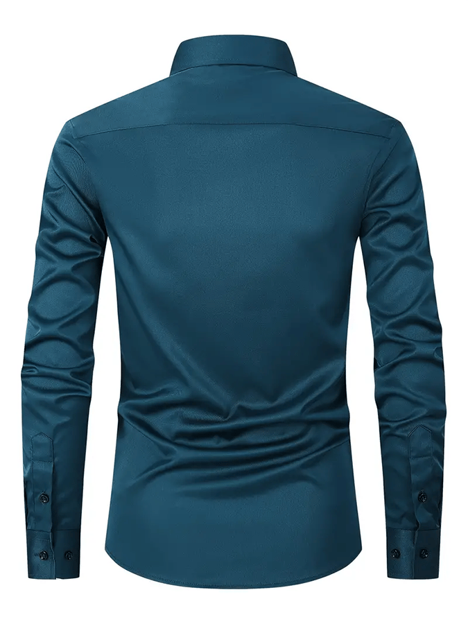 Camisa de color sólido Design ejecutivo casual para hombre