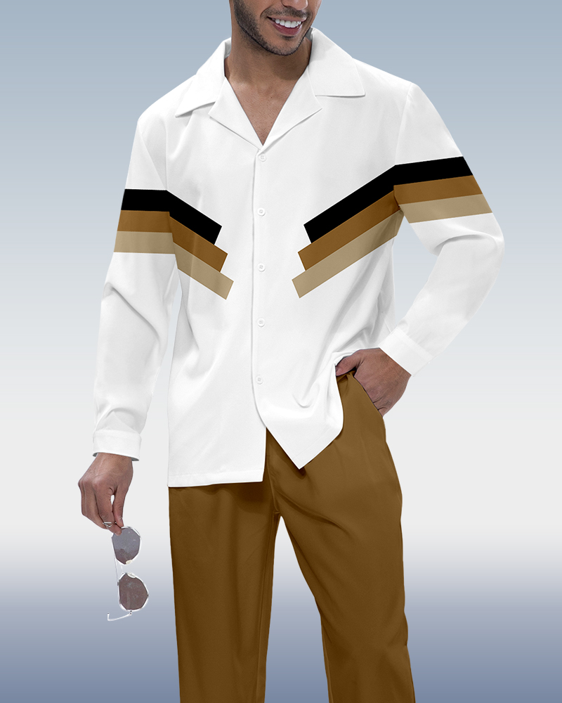 Camisa Suitmens Colorblock de manga larga Walking Set 210 para hombre