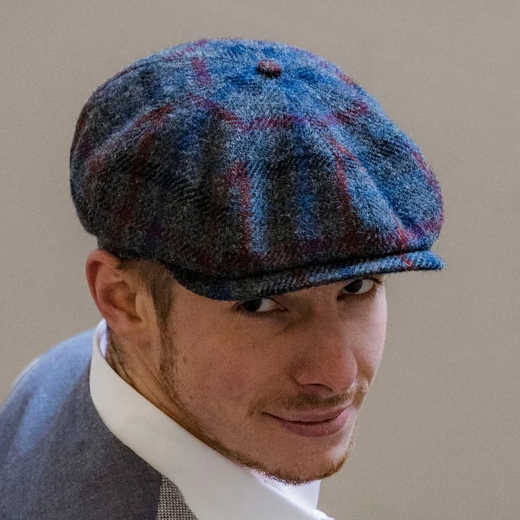 Gorras PEAKED SHELBY - HARRIS TWEED Genuine Scottish Harris Tweed 8 Panels Man gorras