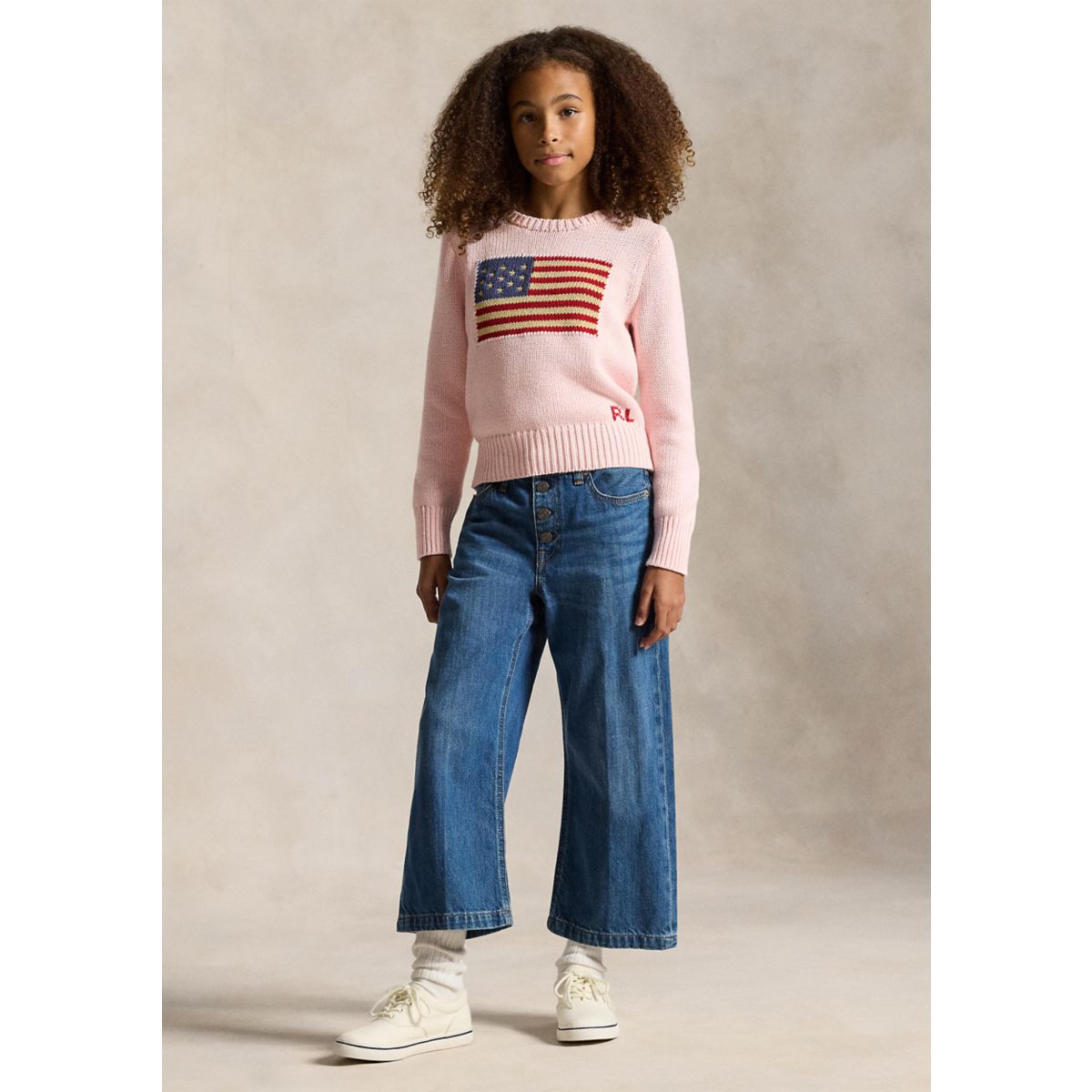 Girls 7-16 Flag Cotton Crewneck Sweater - 3