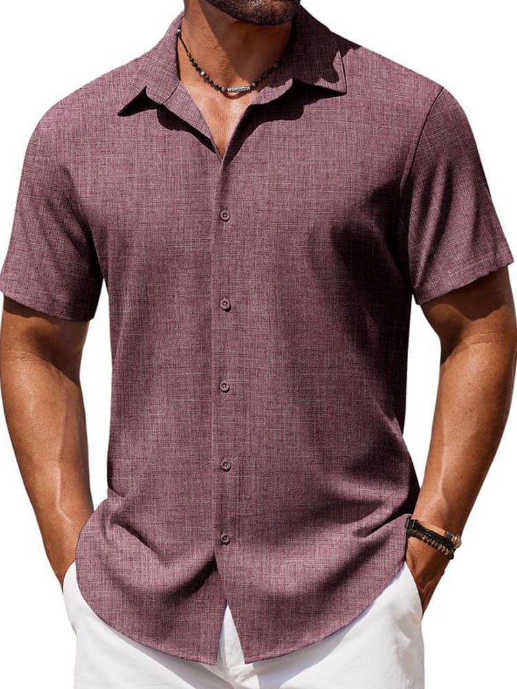 Camisa de color sólido casual para hombre