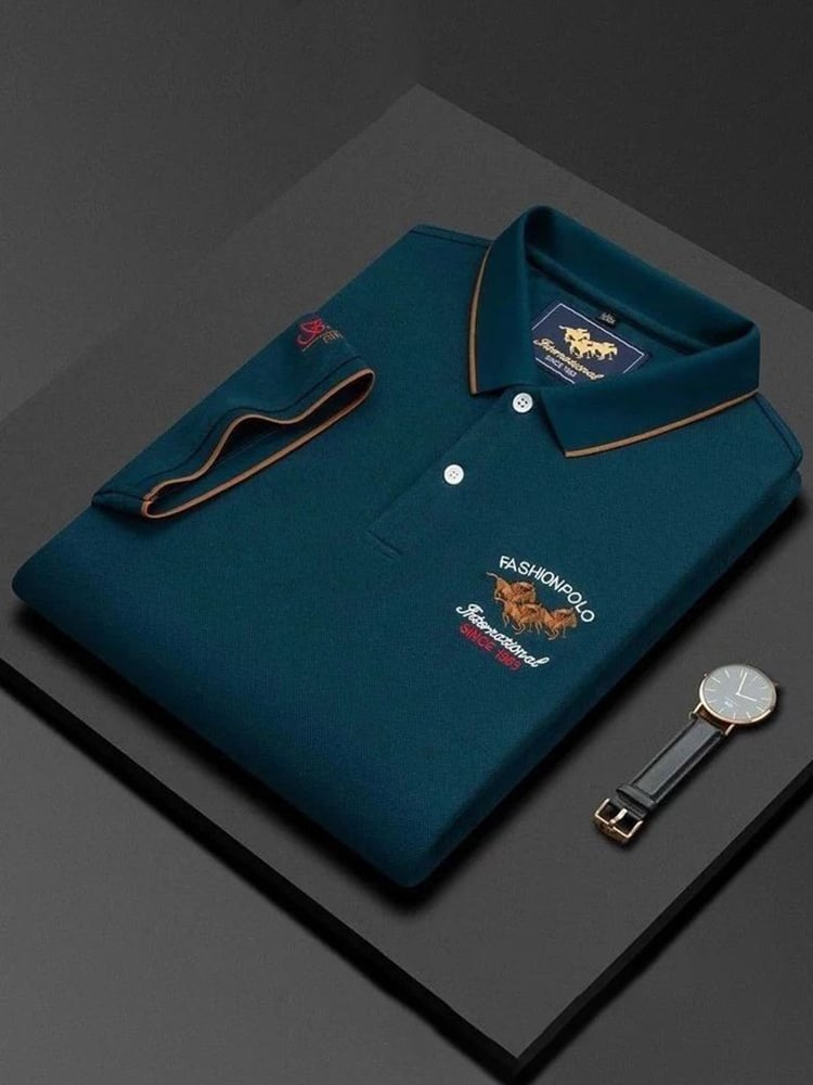Camisa polo ejecutivo casual Button de manga corta para hombre