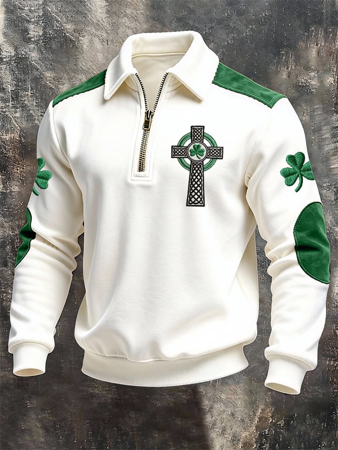 Sudadera St. Patrick's Day estampado casual para hombre