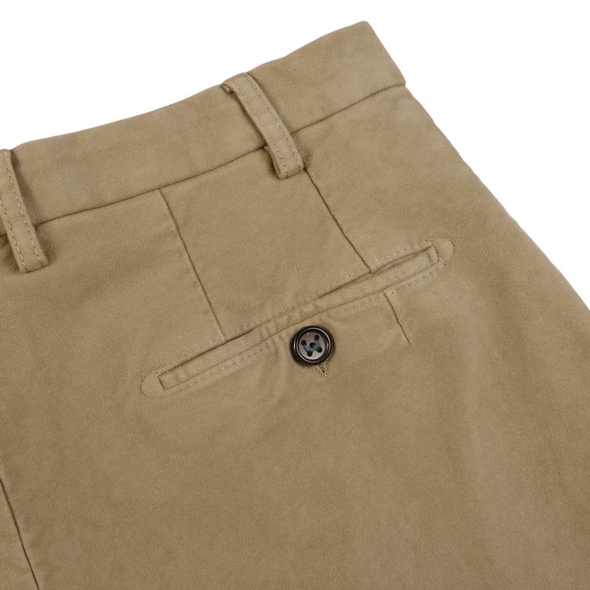 Beige Washed Moleskin de algodón Trousers
