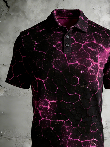 Moisture Wicking 3D degradado Abstract geométrico de manga corta Golf Polo