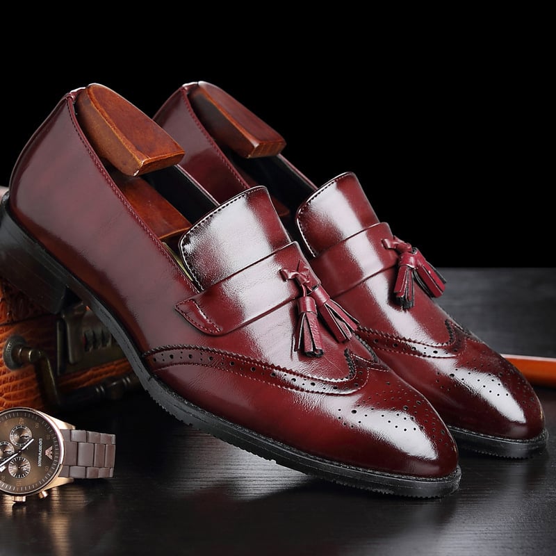 Zapatos de moda vintage Tassel cuero para hombre