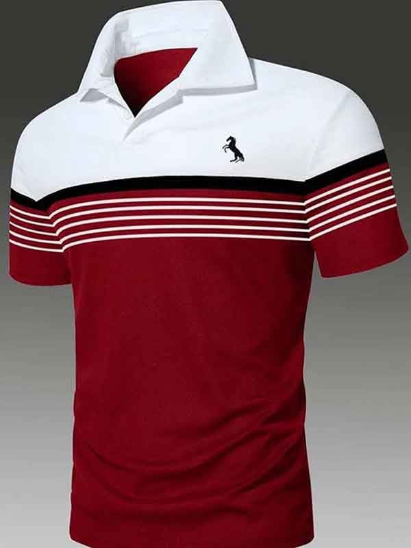 Camisa polo ejecutivo casual Button de manga corta para hombre