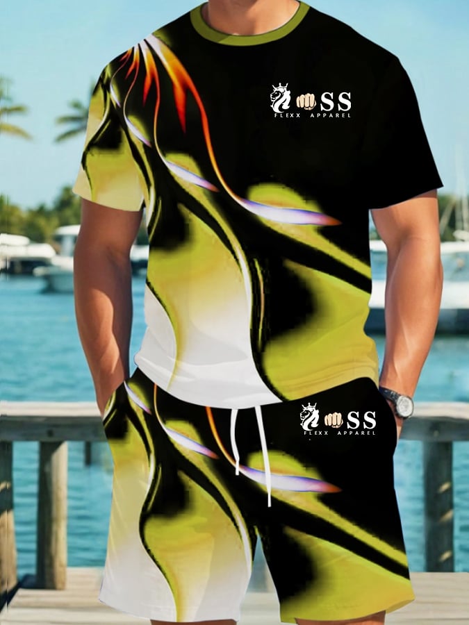 Ejecutivo casual degradado estampado Suit para hombre