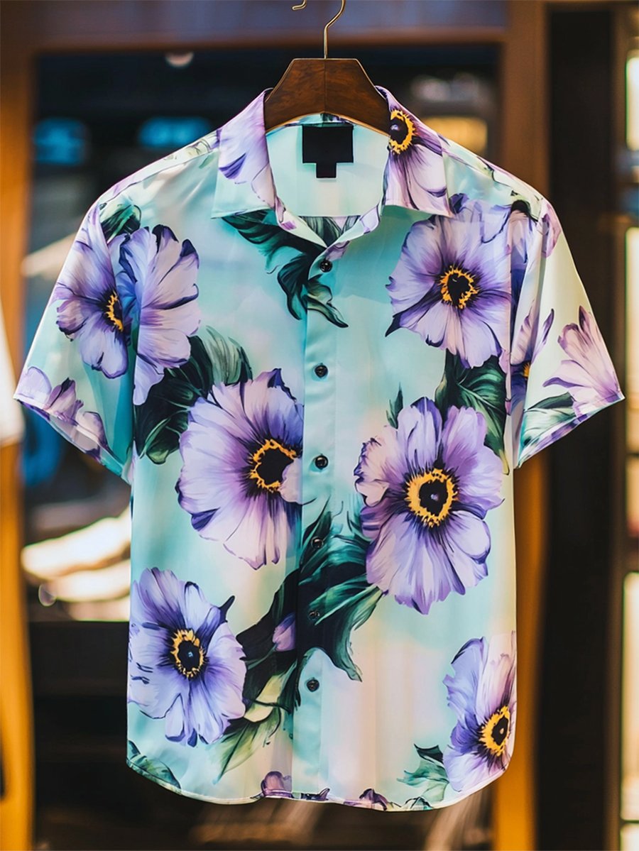 Camisa Resort casual floral Art de manga corta para hombre