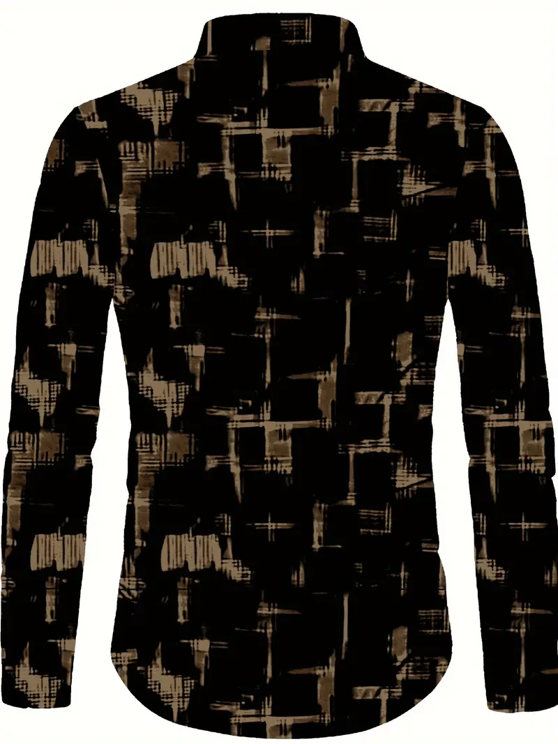 Camisa ejecutivo casual a rayas de manga larga para hombre