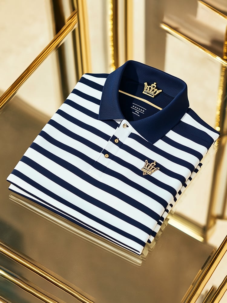 Camisa polo ejecutivo casual Logo Button de manga corta para hombre