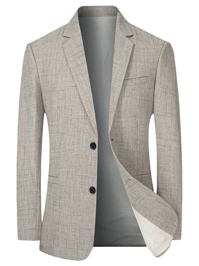 Saco para trabajo Office Notched cuello Solid Regular Fit para hombre