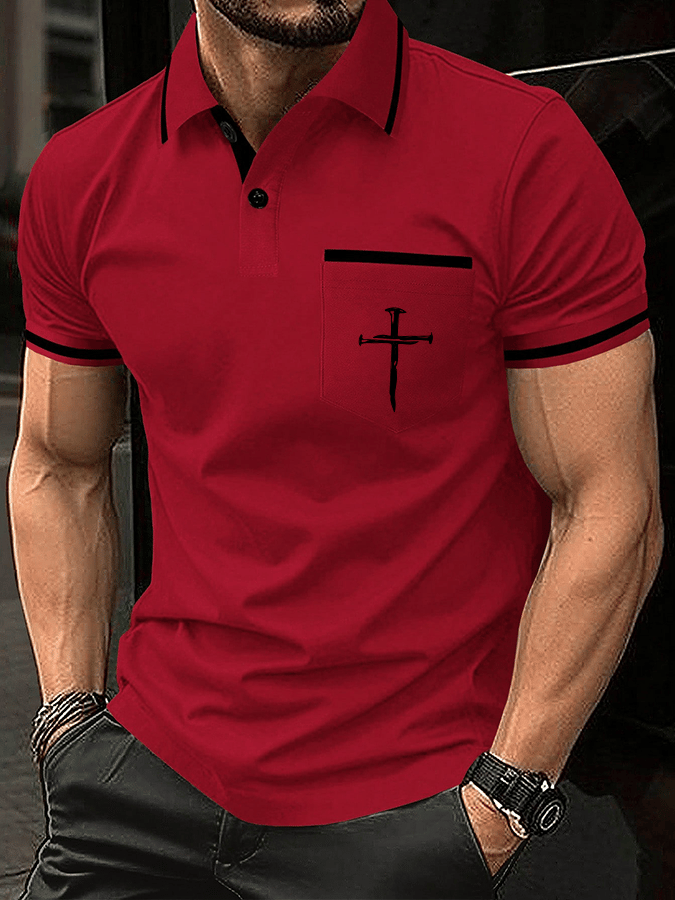 Camisa polo Faith estampado casual (With bolsillos) para hombre