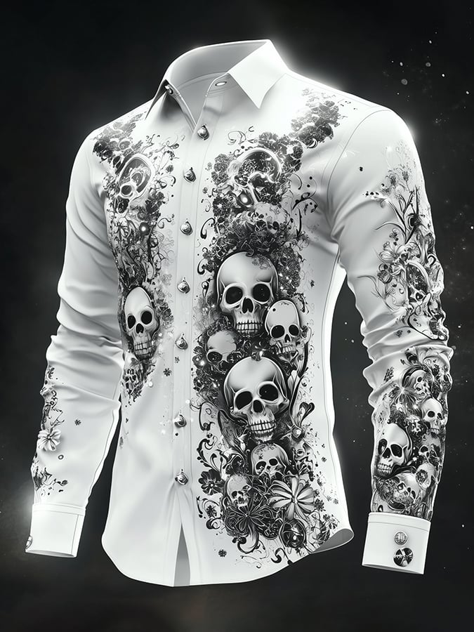 Camisa retro Gothic Dark para hombre