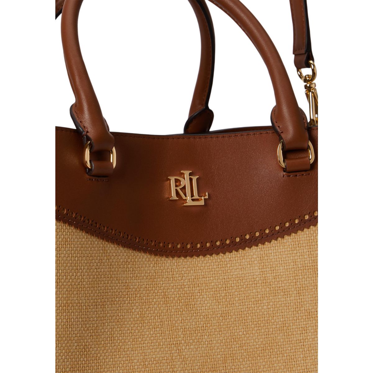 Straw & Leather Large Marcy Satchel - 7