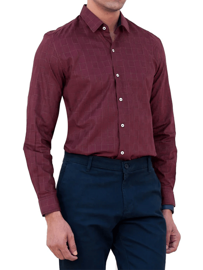 Camisa a cuadros ejecutivo casual para hombre
