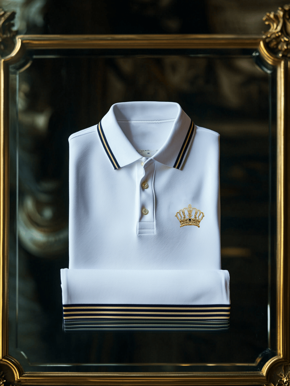 Camisa polo ejecutivo casual Badge Button de manga corta para hombre