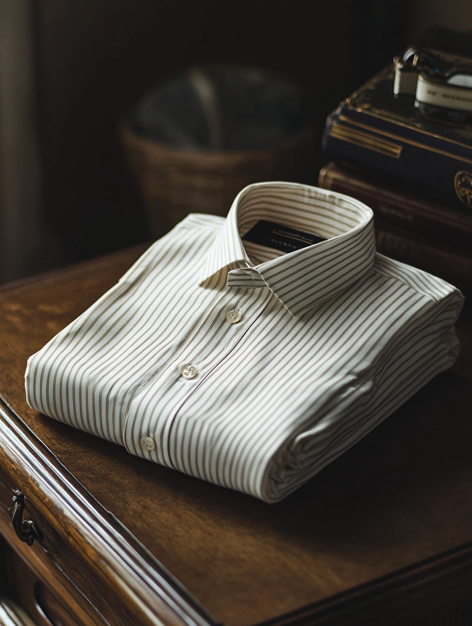 Camisa a rayas Luxe de manga larga para hombre