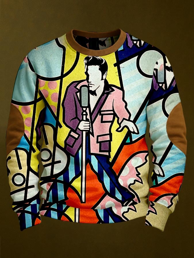 Sudadera vintage Music Superstar estampado para hombre