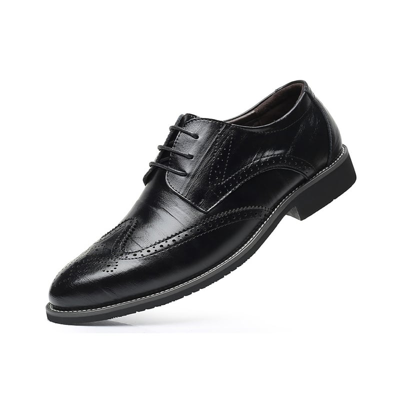 Zapatos ejecutivo casual Baroque Pointed Lace Up cuero para hombre