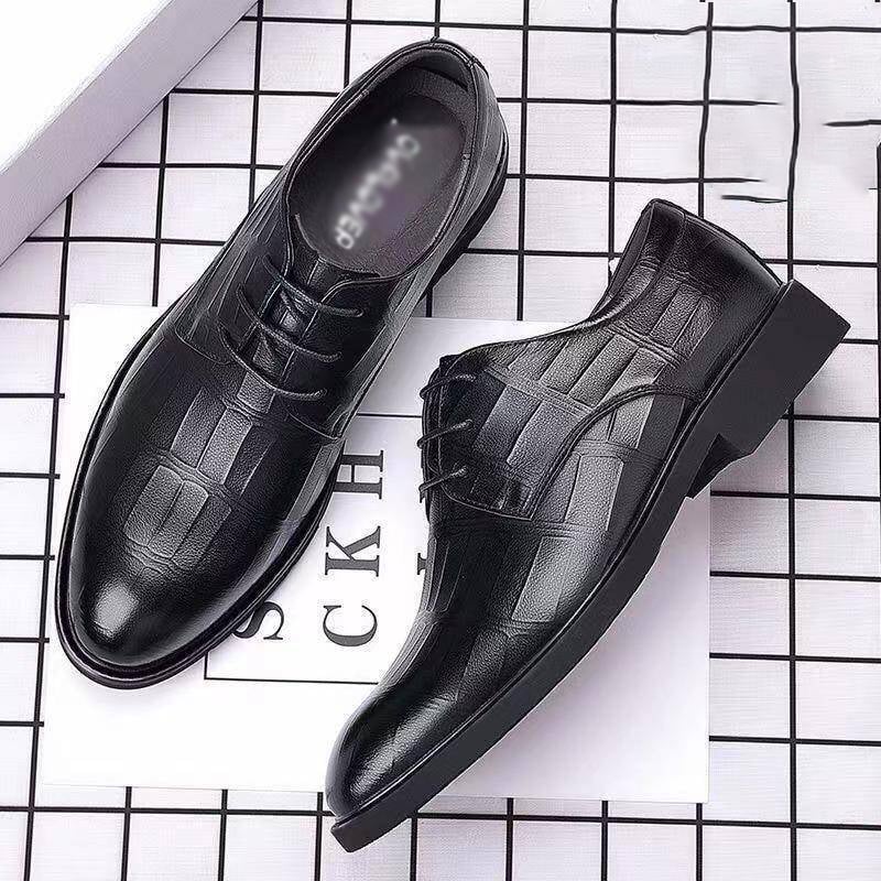 Zapatos Comfortable British ejecutivo Lace-Up Stone cuero para hombre