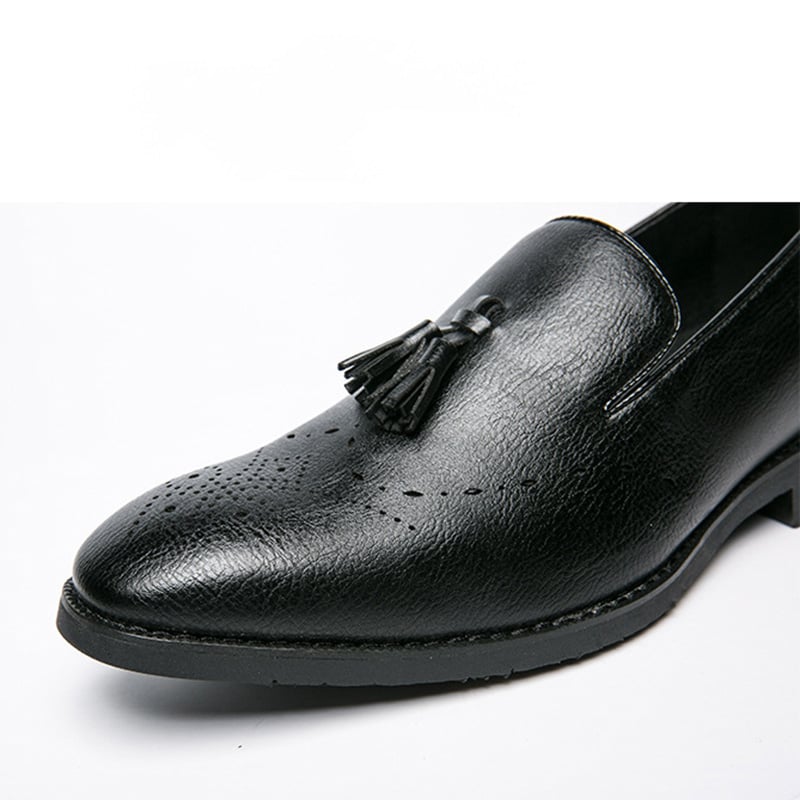 Zapatos retro casual British Carved Tassel cuero