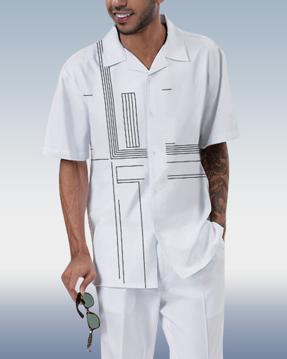 Camisa Rianmond Lineart de manga corta Walking Set 416 para hombre