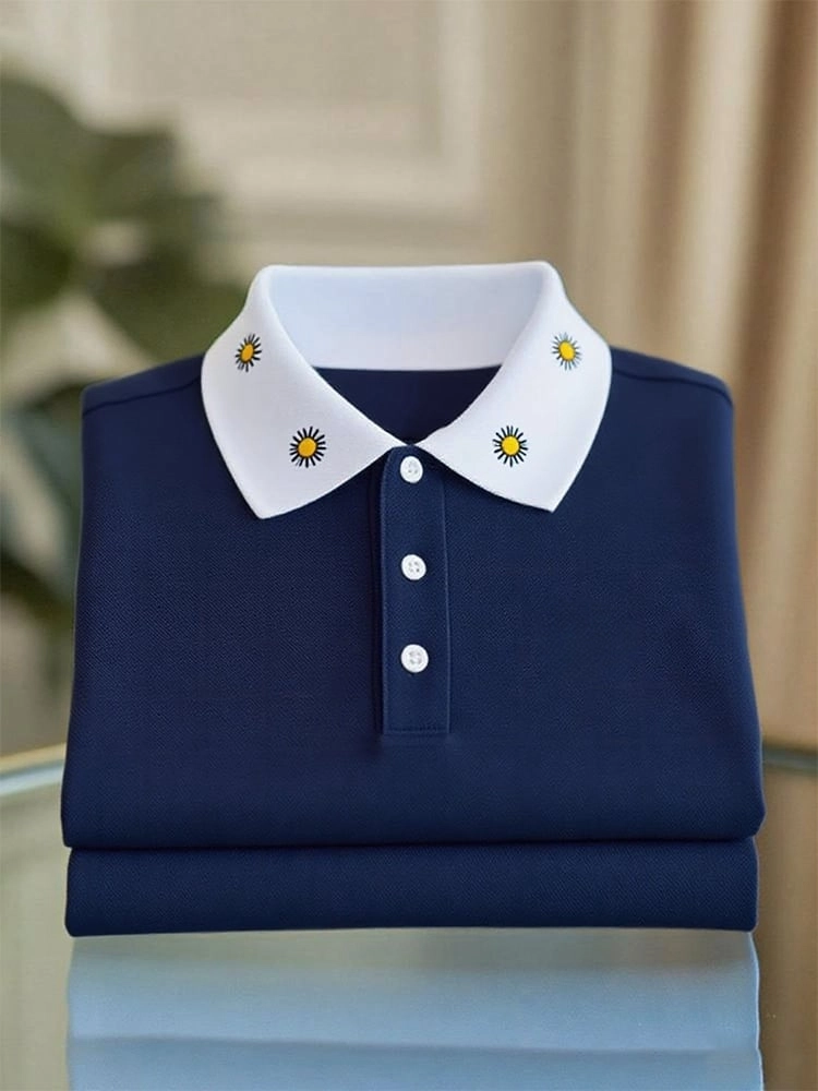Camisa polo ejecutivo casual Button de manga corta para hombre
