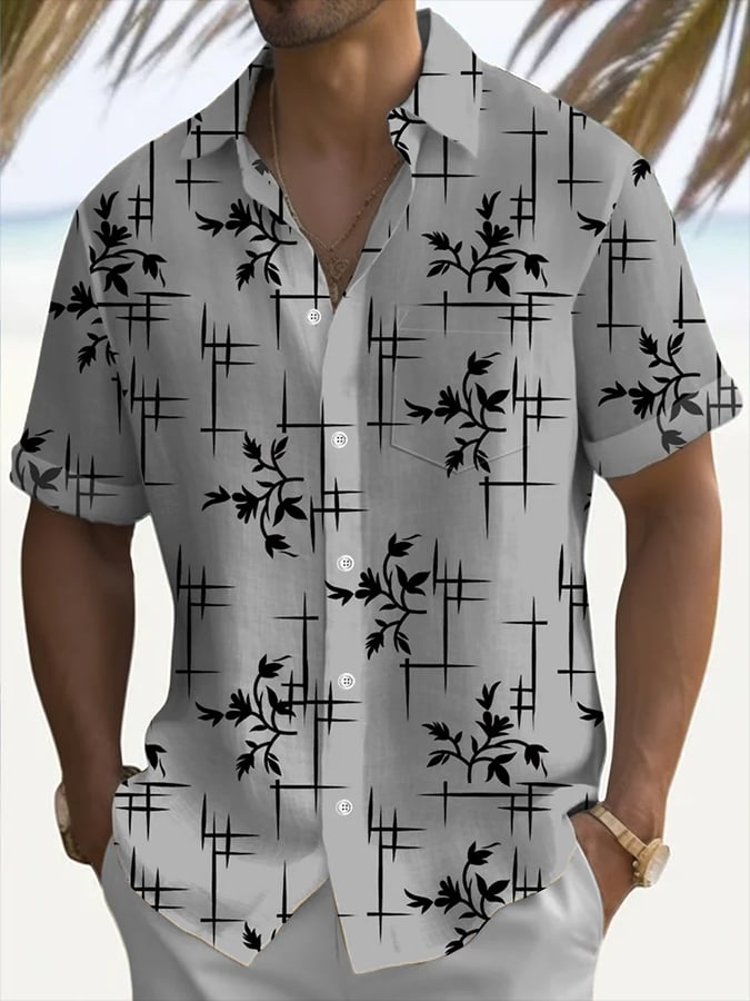 Camisa estampado Resort casual para hombre