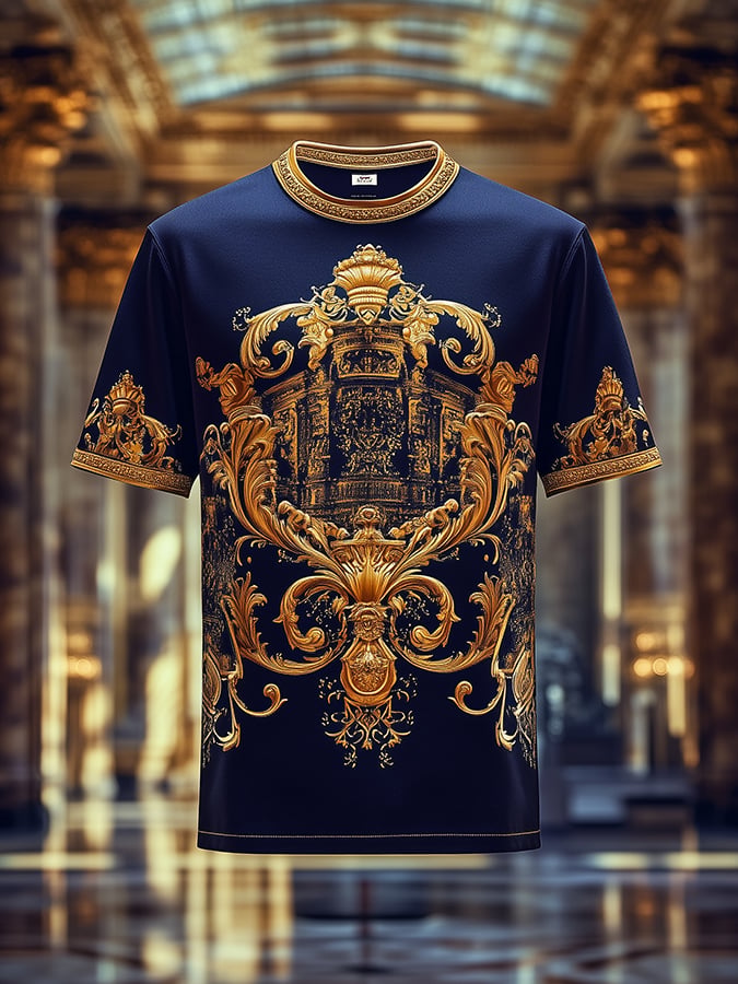 Camiseta ejecutivo Baroque estampado de manga corta para hombre