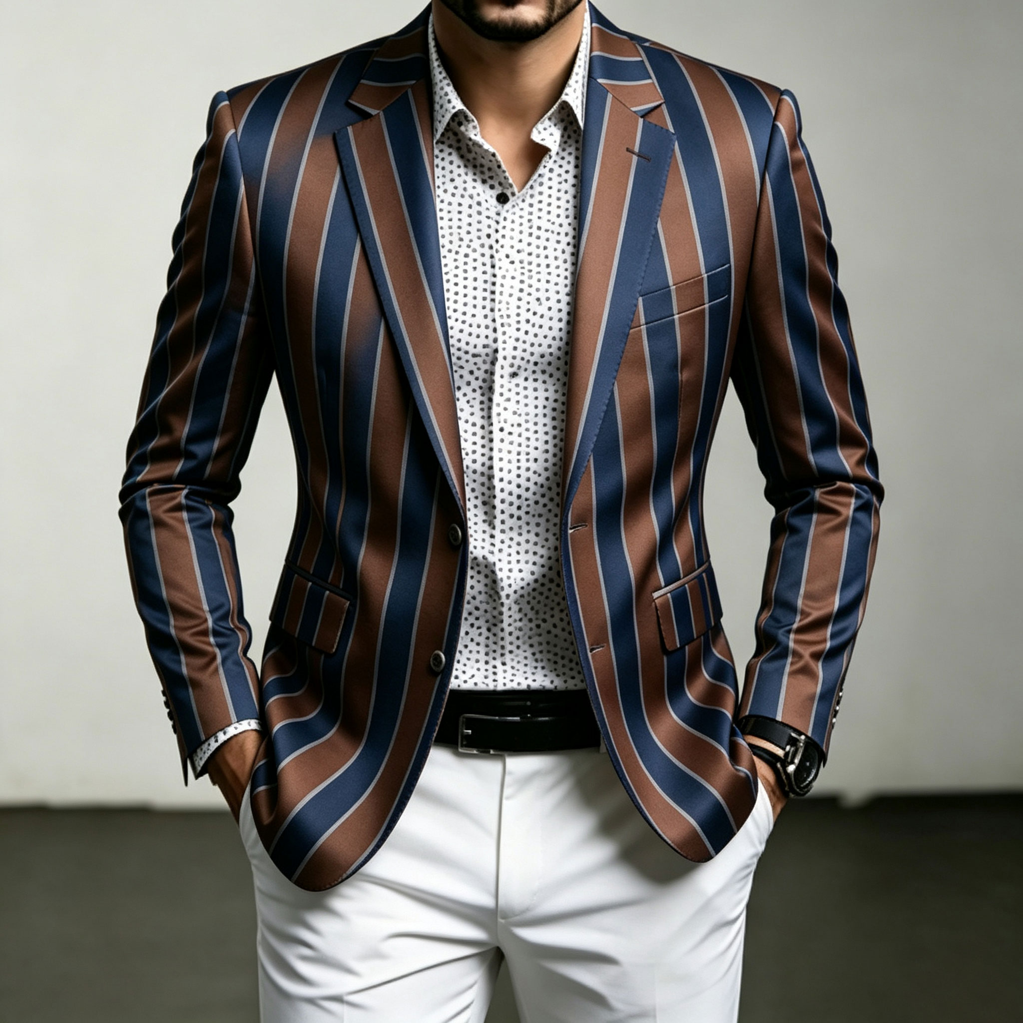 para hombre Two-Tone estampado saco