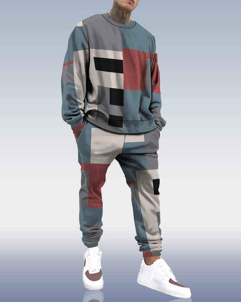 Casual Personality estampado Suit 002 para hombre