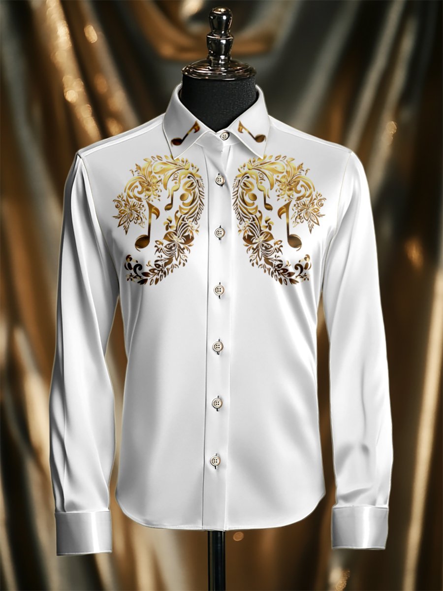 Camisa seda de lujo ejecutivo de manga larga para hombre