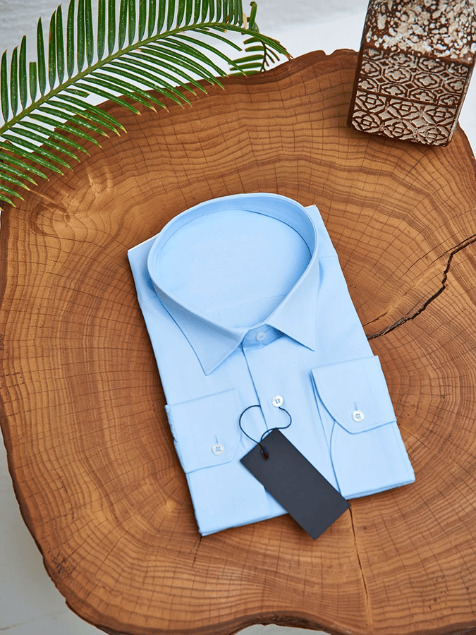 Camisa de color sólido Design ejecutivo casual para hombre