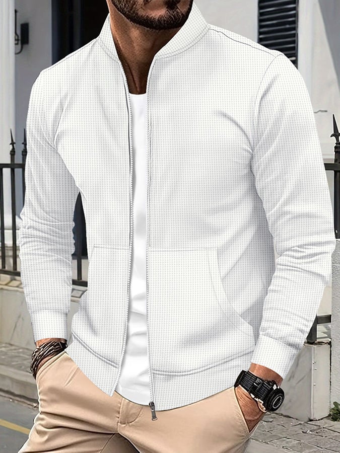 Chaqueta vintage Waffle Zip Comfort para hombre