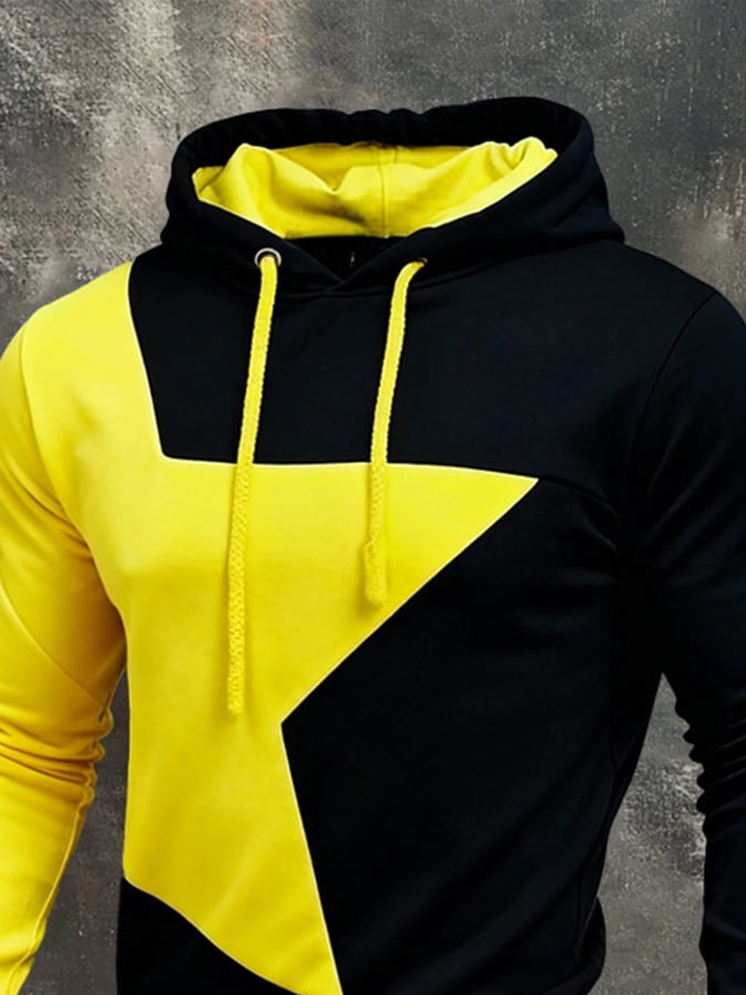 Sudadera elegantee Color-Blocked Hooded para hombre
