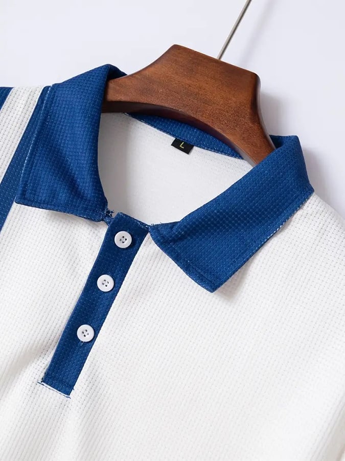 Camisa polo Waffle Fabric de moda casual para hombre